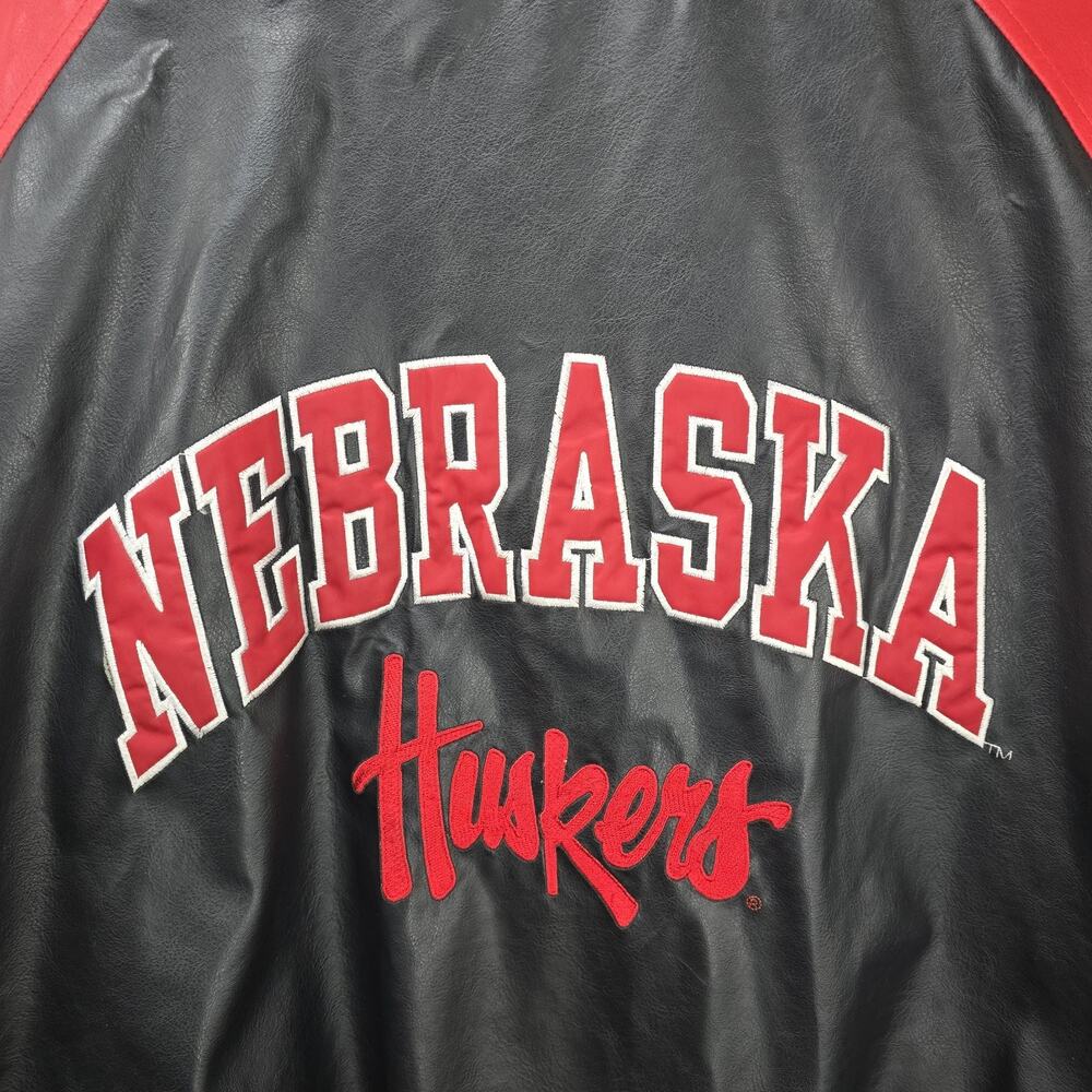 Vintage Steve & Barry’s Nebraska Huskers Coat Jacket XL Wool Faux Leather 90s - Picture 13 of 16